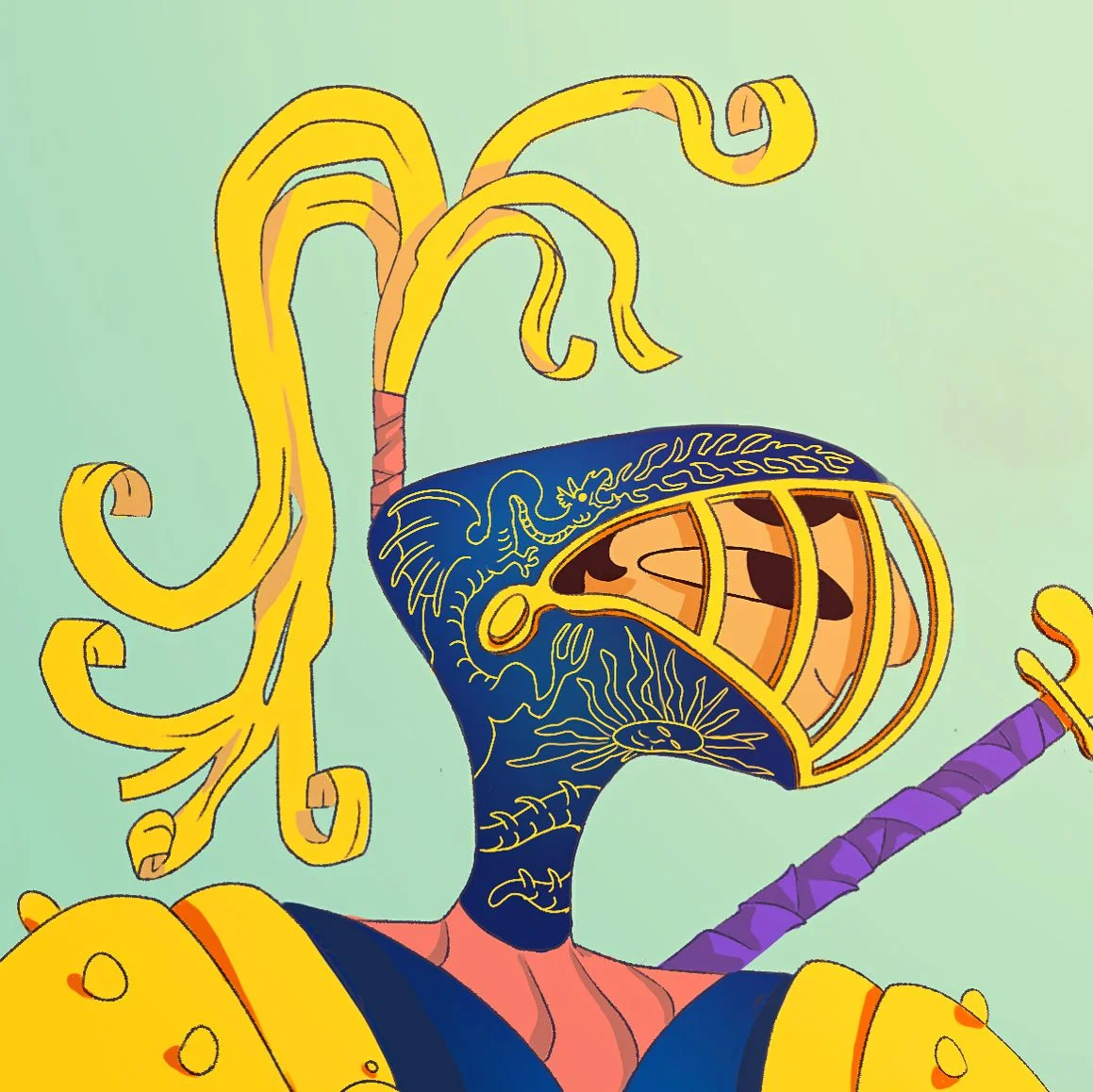 Chevalier · Détail du casque